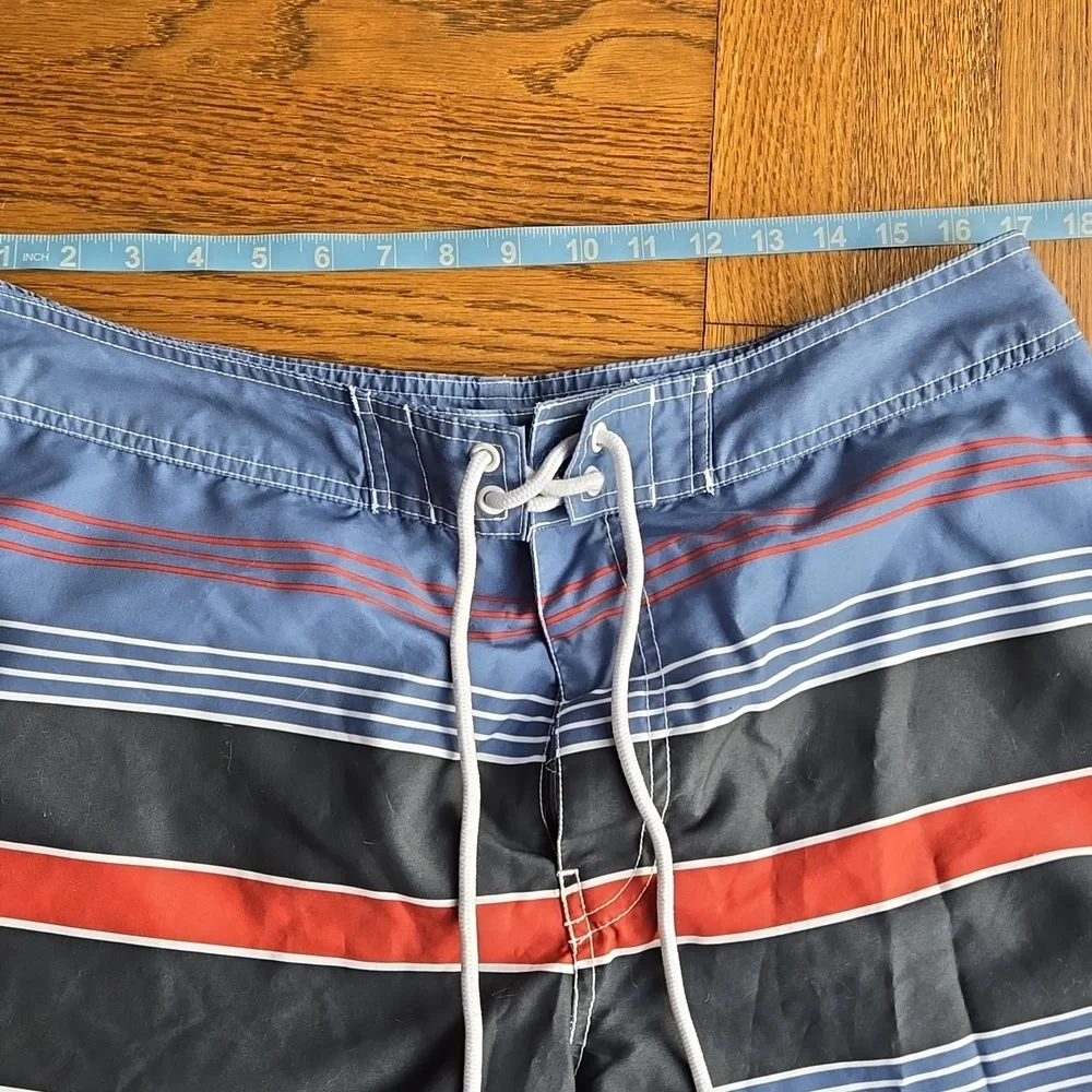 Gap Board Shorts Swim Trunks Lined Mens Large Beach Vacation Red White Blue